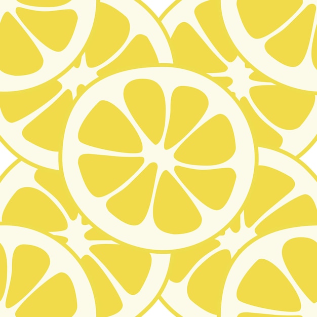 Seamless lemon slices pattern vector. Lemon slices on table handdrawn pattern.