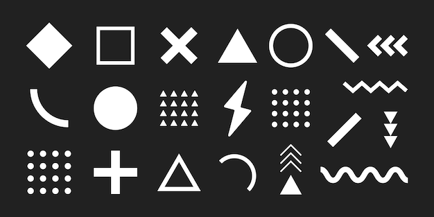 seamless memphis elements on dark background vector illustration