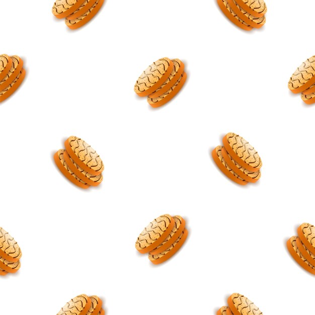 seamless pattern abstract elements cookie cracker fast food vector design style background illustrat