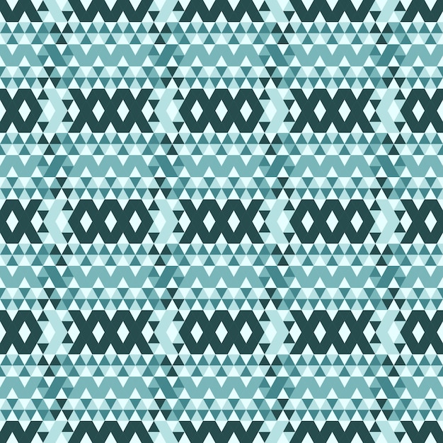 seamless pattern of geometric shapes on a blue background