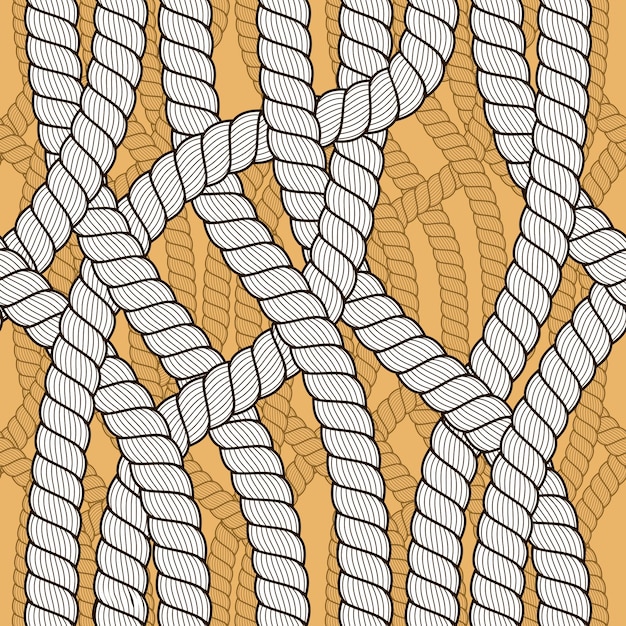 Seamless pattern rope woven vector, abstract illustrative background. Tangled cord stylish illustration. Usable for fabric, wallpaper, wrapping, web and print.
