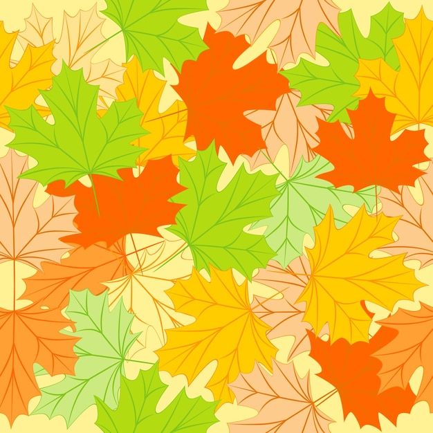 Seamless pattern with a lot of maple leafs
