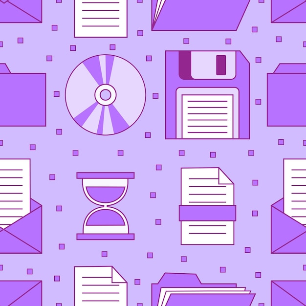 Seamless pattern with computer elements in y2k style