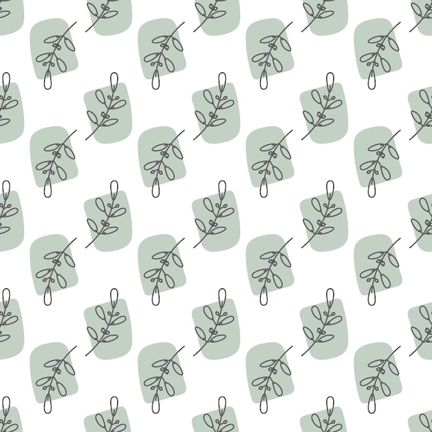 Seamless pattern with leaves and abstract shapes Abstract Minimalistic Art Cute kids nursery repeat