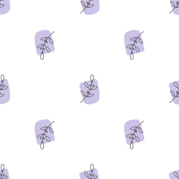 Seamless pattern with leaves and abstract shapes Abstract Minimalistic Art Cute nursery background