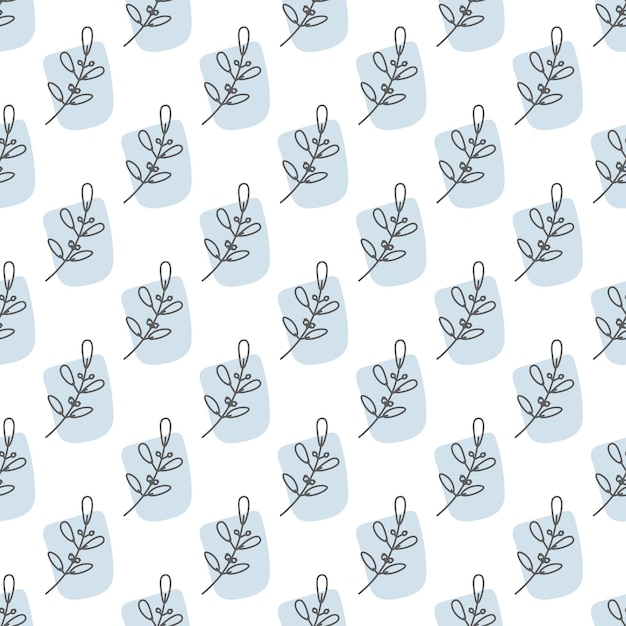 Seamless pattern with leaves and abstract shapes Abstract Minimalistic