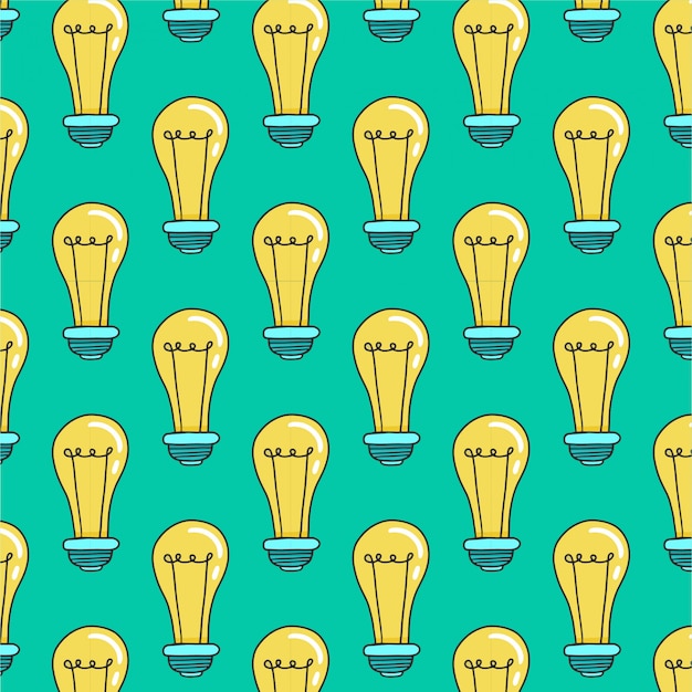 Seamless pattern with light bulb