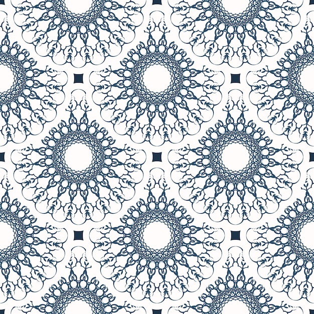 Seamless pattern with monograms Background with white and blue color Good for wallpaper Vector