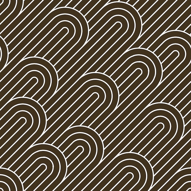 Seamless pattern with twisted lines vector linear tiling background stripy weaving optical maze twisted stripes Black and white design