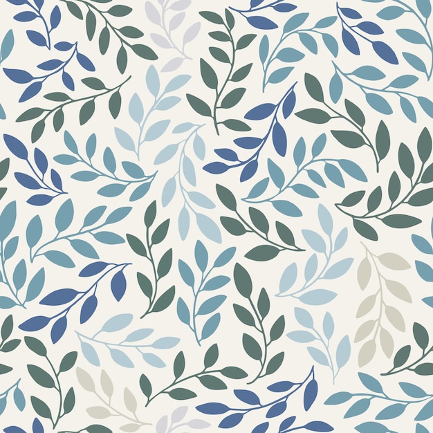 seamless vector leaves and branches pattern background
