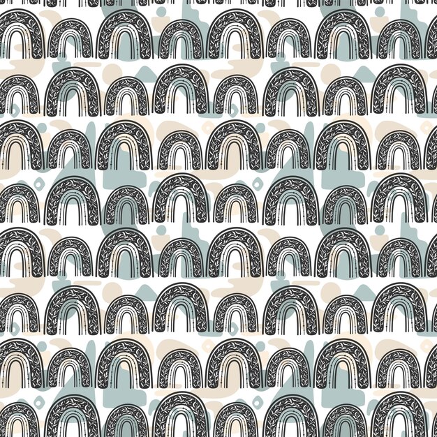 Seamless vector pattern with boho rainbow