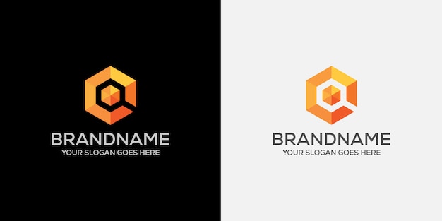 Search abstract orange cube logo
