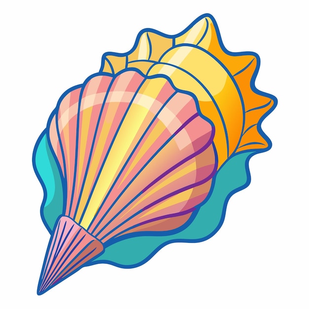 Seashell clipart tegneseriestil vektorillustrasjon