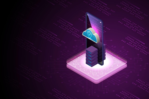 Security protection data on smartphone connection on cloud storage