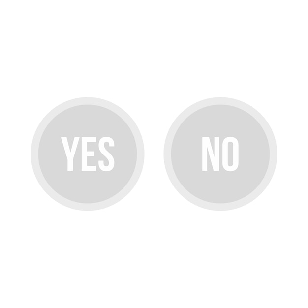 Selection buttons yes and no icon in flat style isolated on white background Click and choice symbol vector illustration