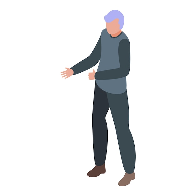 Senior male talk icon isometric vector Speak discussion