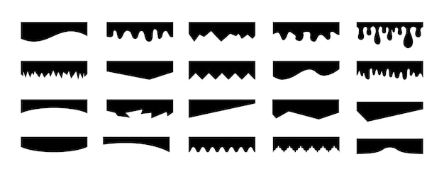 Separators shapes for website presentation set Curve Lines Wave Drops and triangular dividers for Top or Bottom Page Frame of header