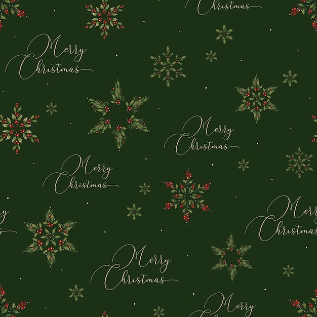 series of christmas floral pattern in retro vintage classical style