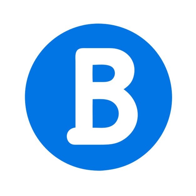 serif letter b with rounded edges centered within a soft circle icon