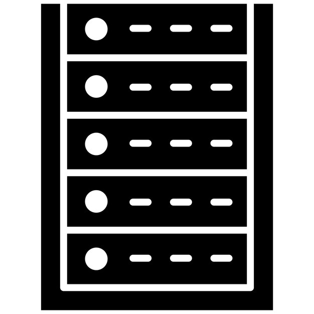 Server Cabinet Glyph Solid Black Illustration