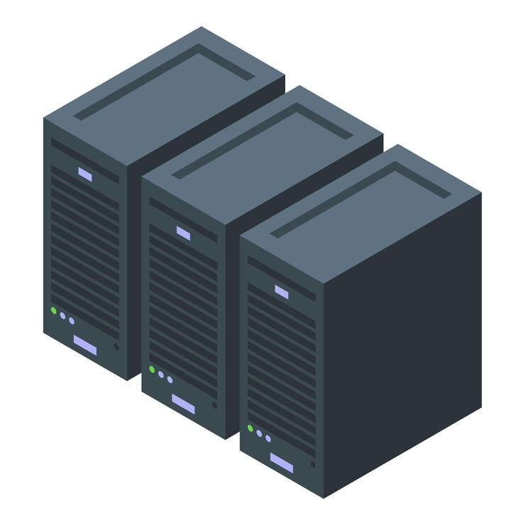 Vektor server rack system storing big data in datacenter