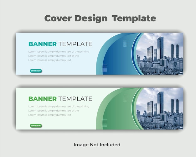 Set abstract horizontal modern gradient background web banner design template