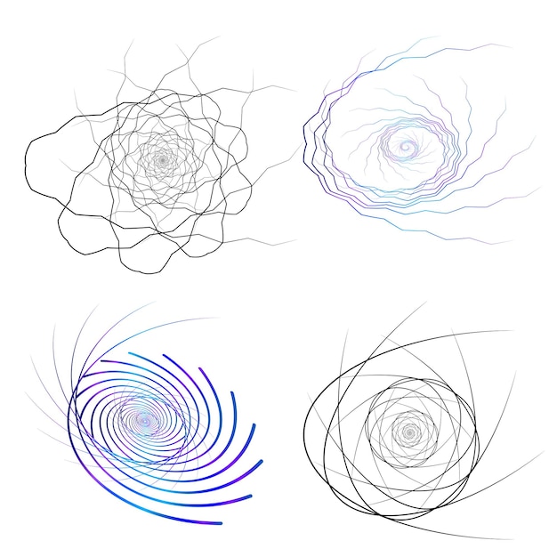 Set Abstract lines colors design element on white background of waves Vector Illustration eps 10 for grunge elegant business card print brochure flyer banners cover book label fabric