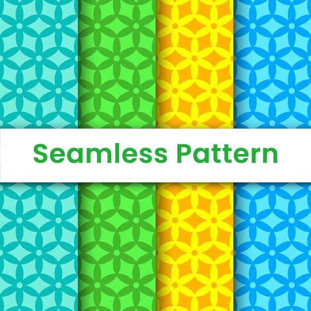 set abstract vector geometric seamless pattern colorful background wrapping paper