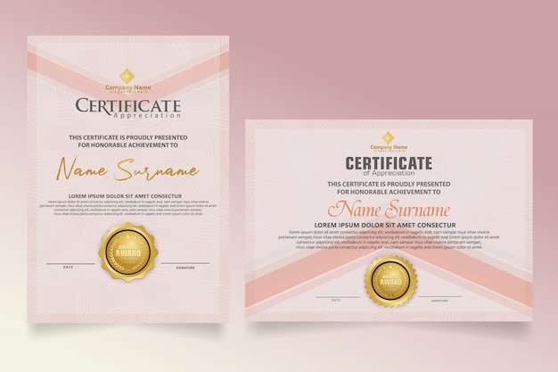 Set certificate diploma template