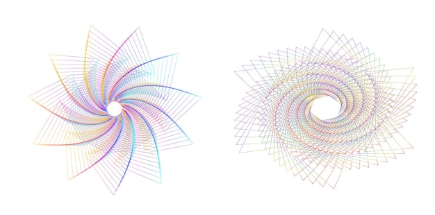 set design element circle isolated bold vector colors golden ring from abstract glow wavy stripes of many glittering swirl created using blend tool vector illustration eps10 for your presentation