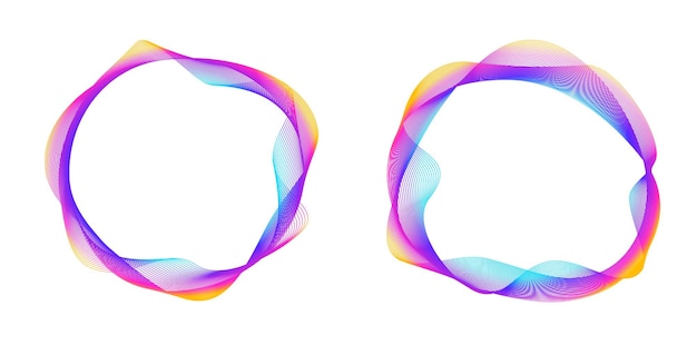 set design element circle isolated bold vector colors golden ring from abstract glow wavy stripes of many glittering swirl created using blend tool vector illustration eps10 for your presentation