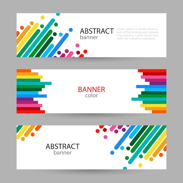 set horizontal banners with empty place for text abstract summer vector backgrounds