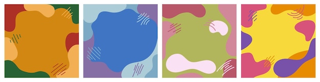 Set of abstract backgrounds in minimal style with space for text
