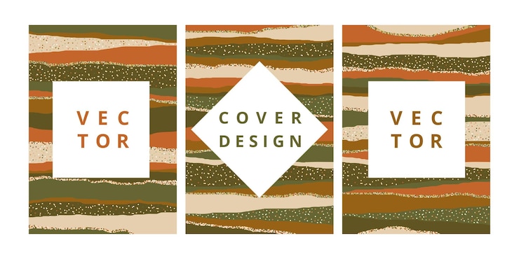 Vektor set of abstract banner with freehand striped texture modern design template on vintage background