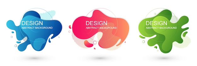 set of abstract liquid shape graphic elements.