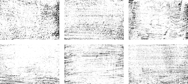 Set of Black and white grunge Distress overlay texture Surface dust and rough dirty wall