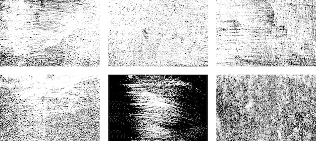 Set of Black and white grunge Distress overlay texture Surface dust and rough dirty wall