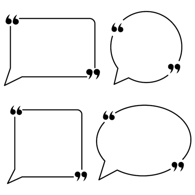 Set of black frames hand drawn quote text bulbs