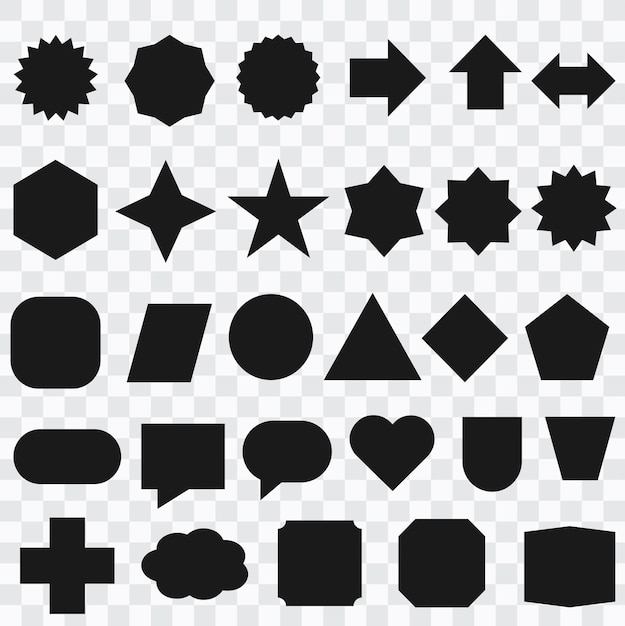 Set of black starburst badges promotional labels price stickers or sunburst promo tags