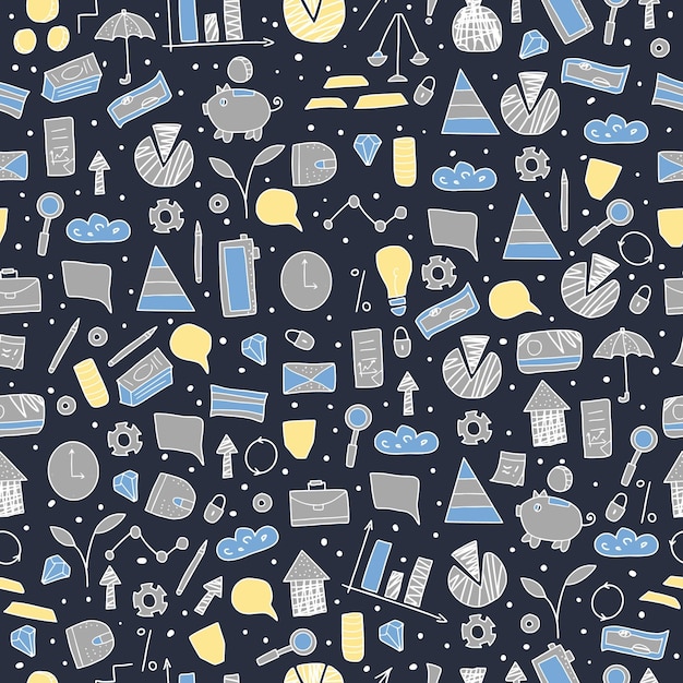 Set of finance elements Vector illustration