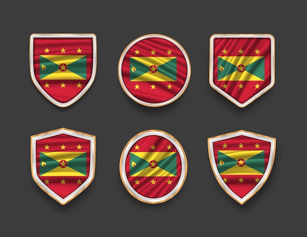 set of flags in frames with various frame shapes
