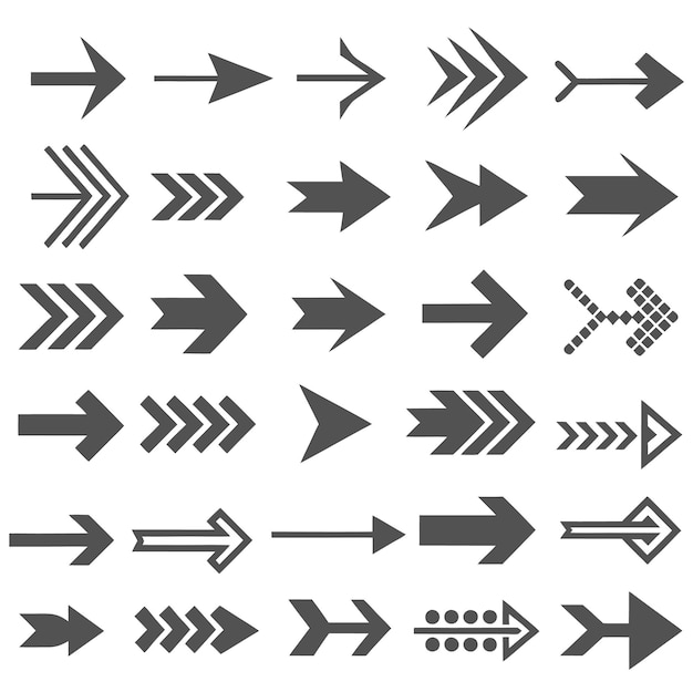set of flat direction arrows pack of Arrows set icons arrow symbols and arrow sign vector collection