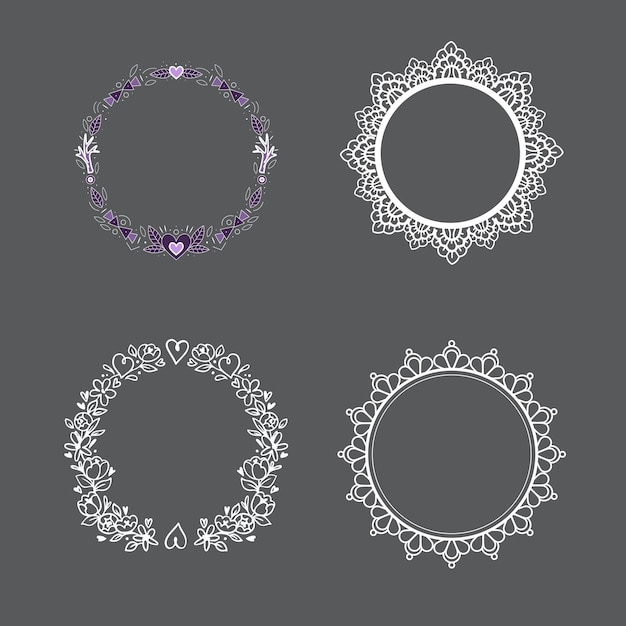 set of framesvector decorative line art frames for design template elegant element for design in e
