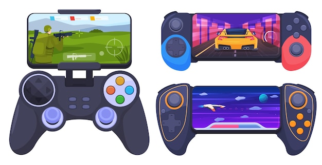 Set of gamepads for games on a smartphone