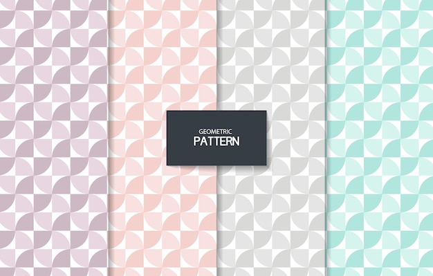 Set of geometric seamless patterns in different colors Vector