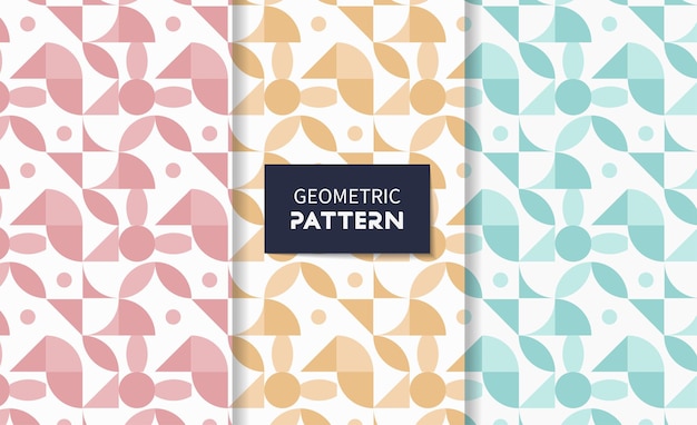 Set of geometric seamless patterns Vector