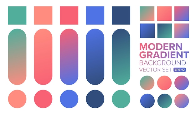 Set of gradient colors illustration