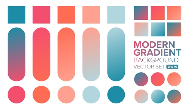Set of gradient colors illustration