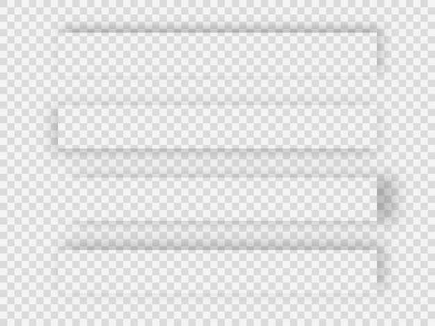 Set of grey shadows on transparent background