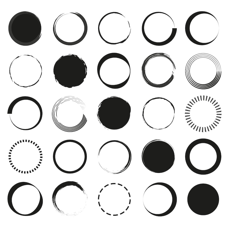 Vektor set of grunge circles grunge round shapes vector illustration eps 10 stock image